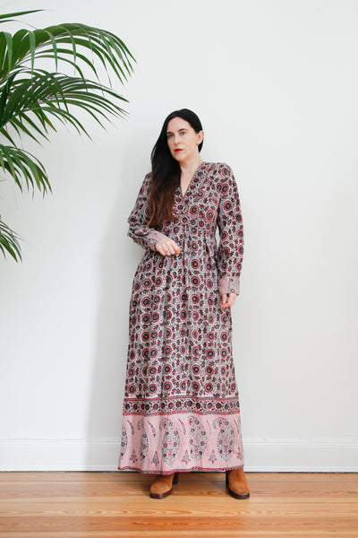 Vintage Indian Cotton Maxi Dress