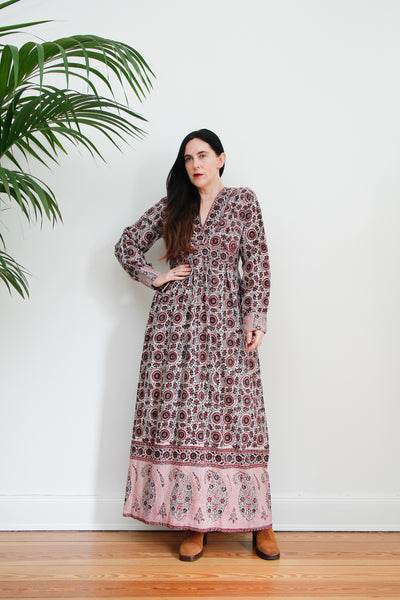 Vintage Indian Cotton Maxi Dress