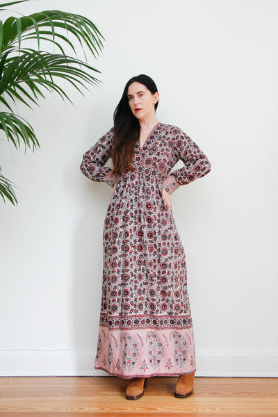 Vintage Indian Cotton Maxi Dress