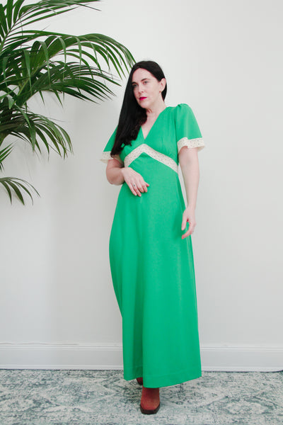 Vintage Prairie Maxi Dress with Lace trims