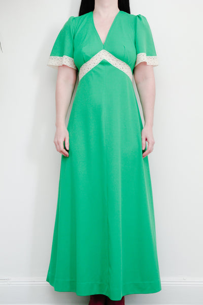 Vintage Prairie Maxi Dress with Lace trims