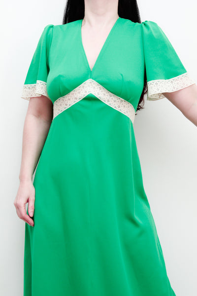 Vintage Prairie Maxi Dress with Lace trims