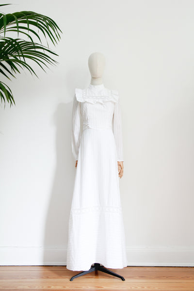 Vintage Victorian Cotton Prairie Maxi Dress