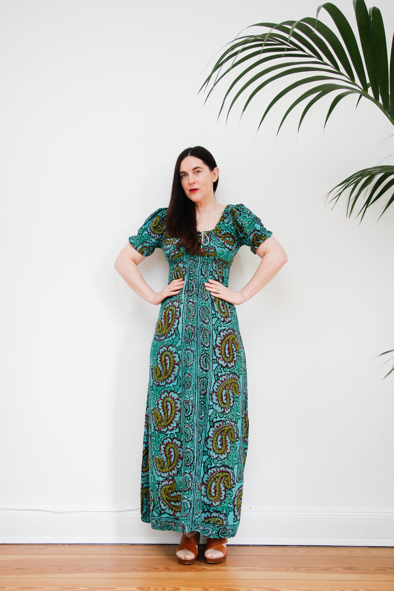 1970's Indian Cotton Block Maxi Rare