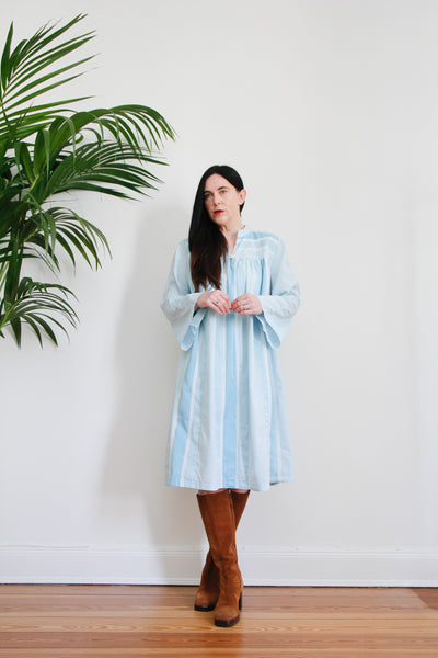 1970's Prairie Cotton Smock Dress