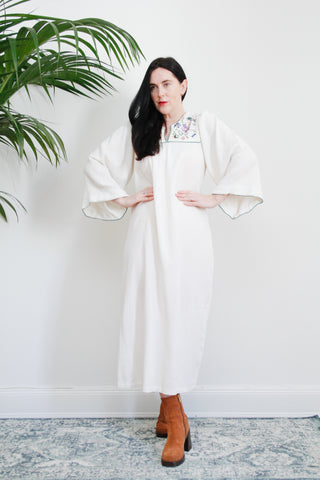 1970’s Vintage Cream Cotton Maxi Dress