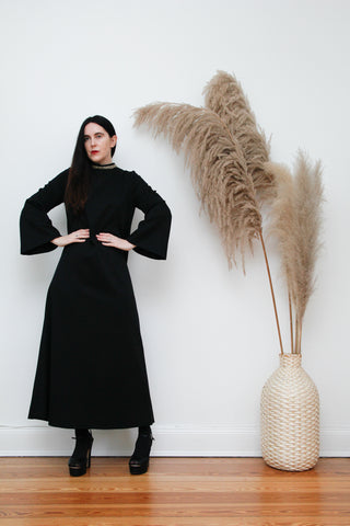 1970's Gothic Kaftan Bohemian Maxi Dress