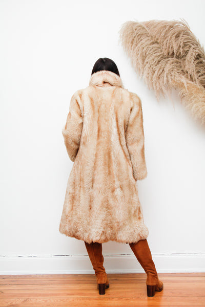 Vintage Real Sheepskin Fur Lamb fur Shearling Fur Maxi Coat