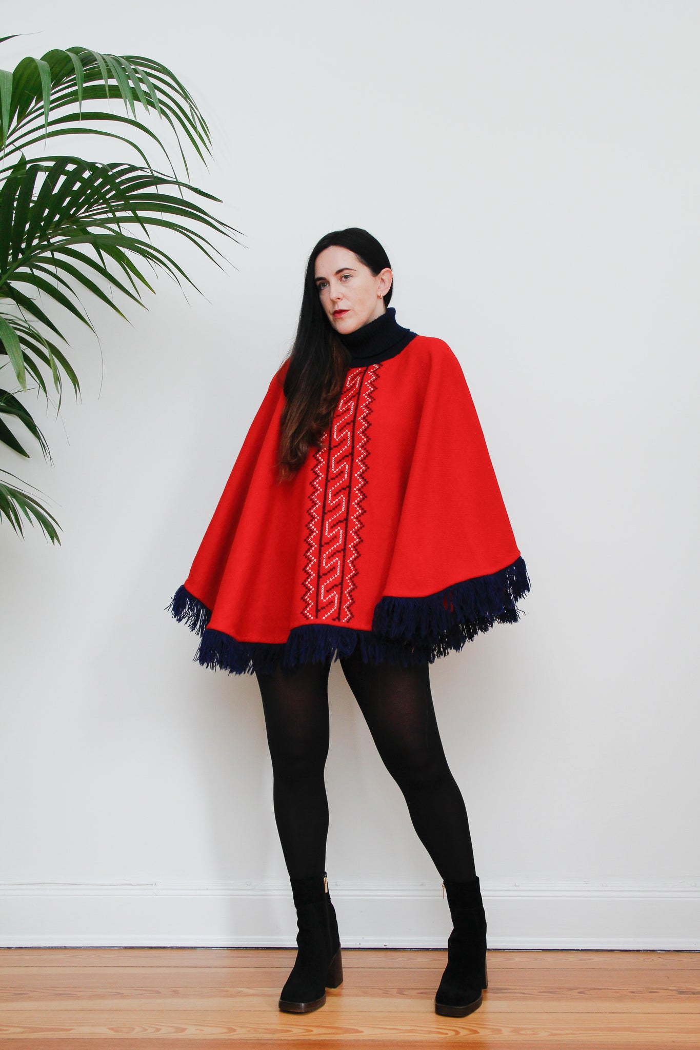 Vintage Red Wool Cape